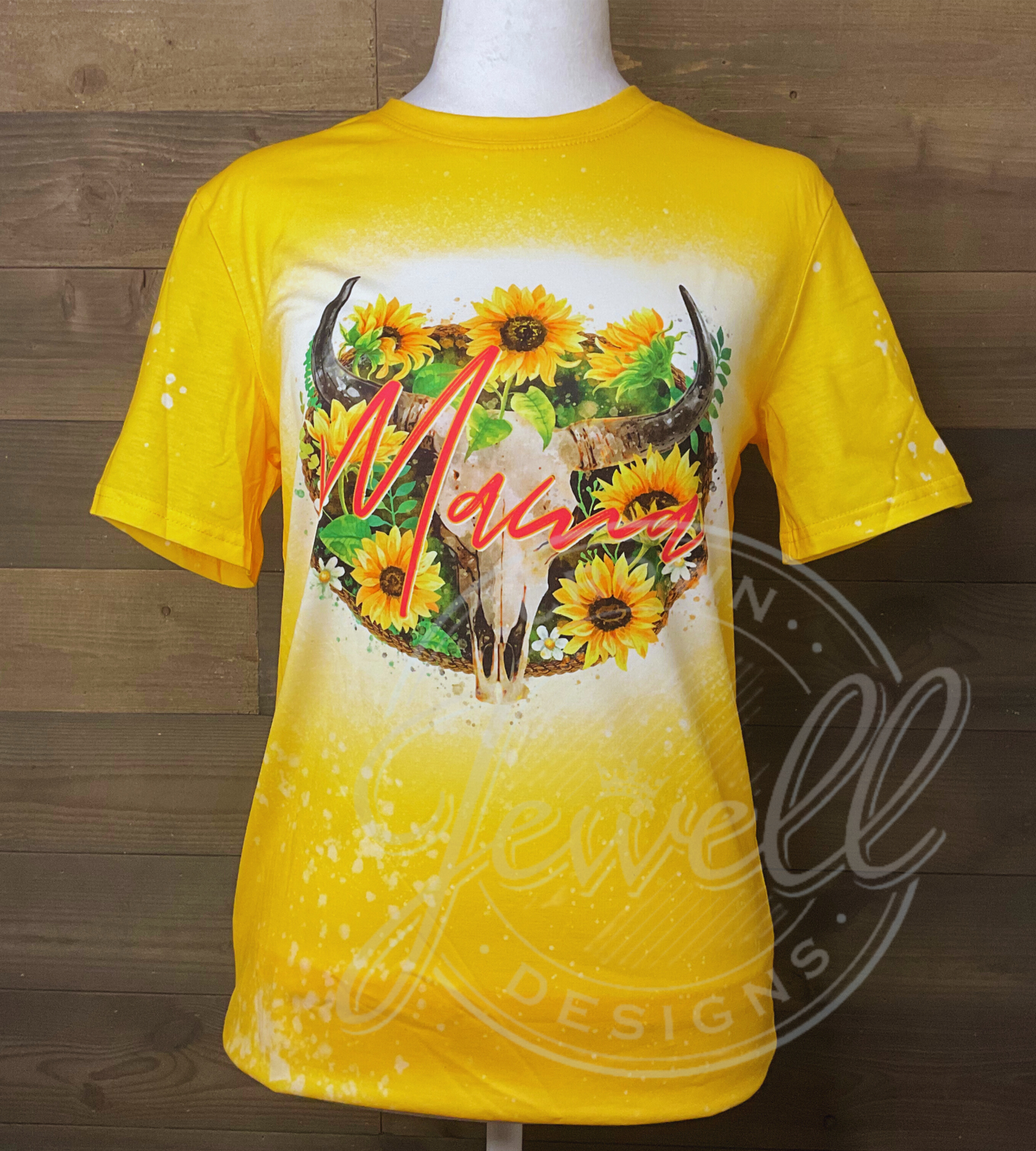 Cowskull Mama Faux Bleach Short Sleeve Sublimation Tee